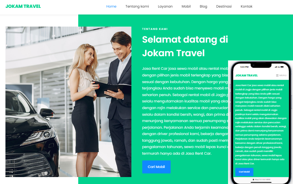 Website Rental Mobil dan Travel
