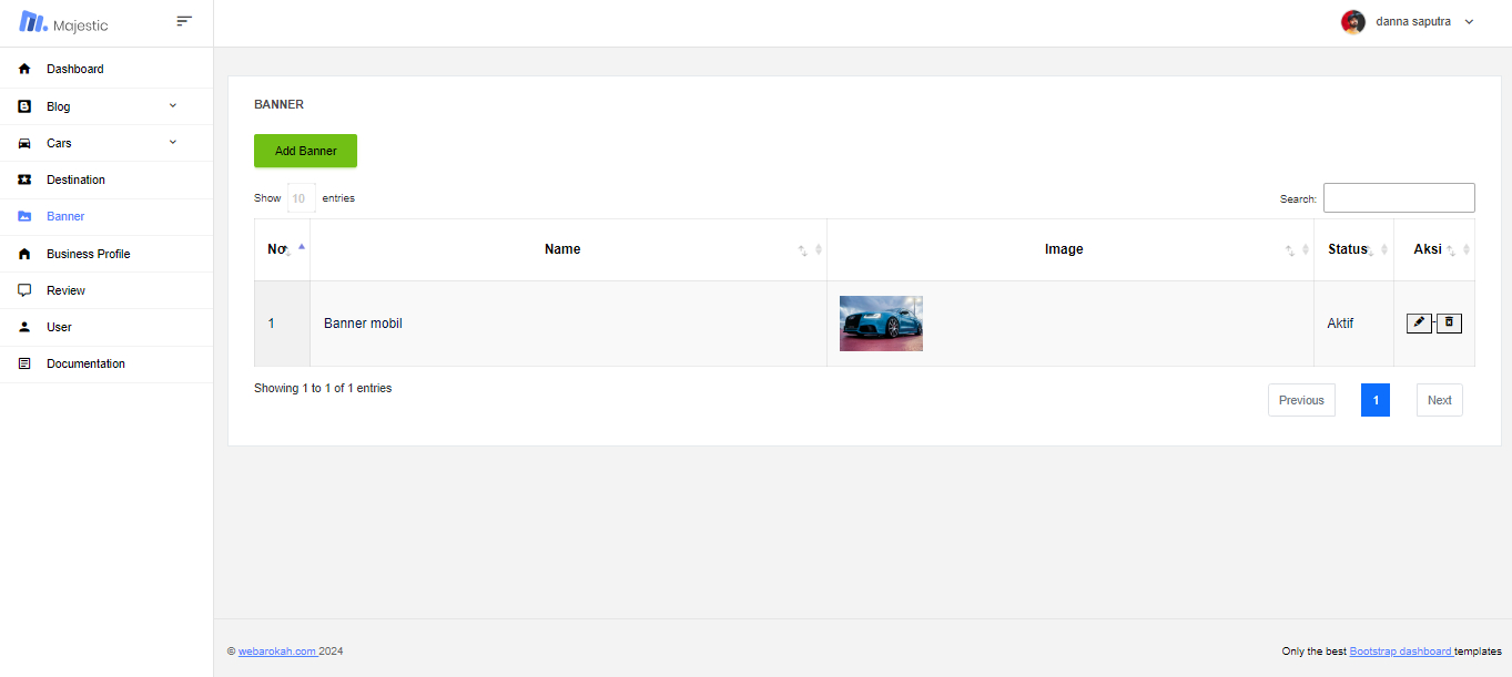 Website Rental Mobil dan Travel